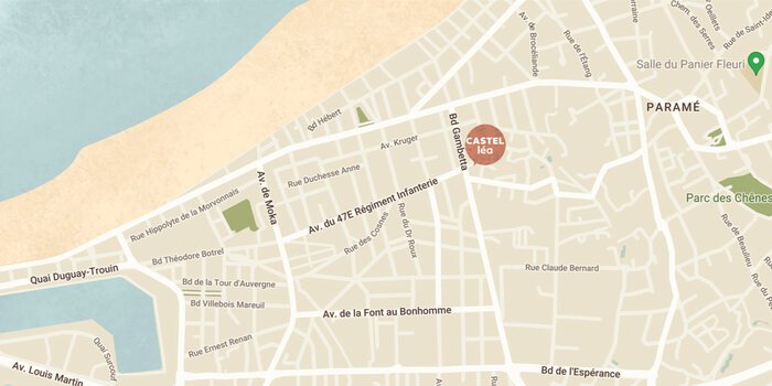 Plan de localisation de Castel Léa à Paramé