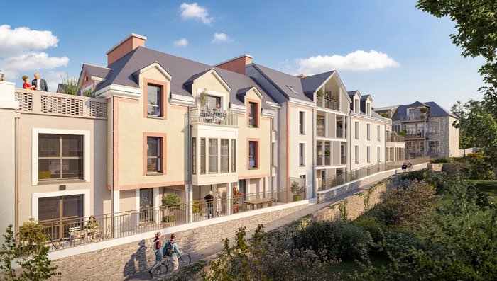 Vue du bâtiment D depuis le passage du Tertre Corbin à Dinard