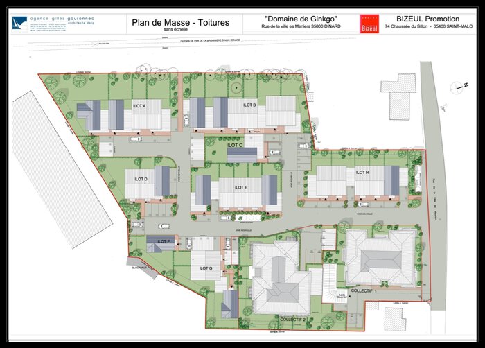 Plan masse programme neuf Domaine du Ginkgo à Dinard