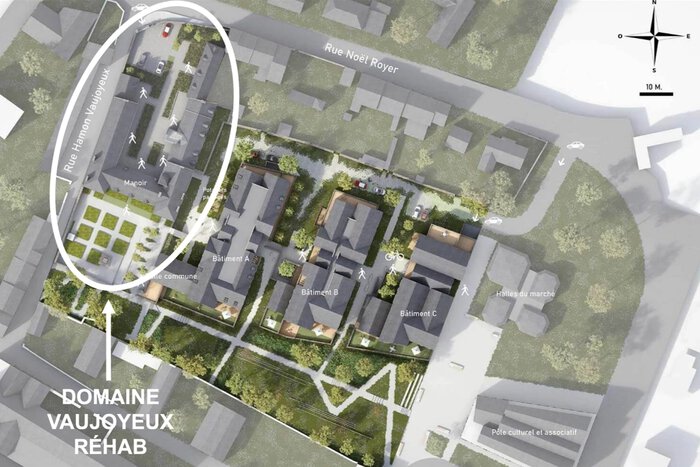 Plan masse programme neuf Domaine Vaujoyeux Réhab