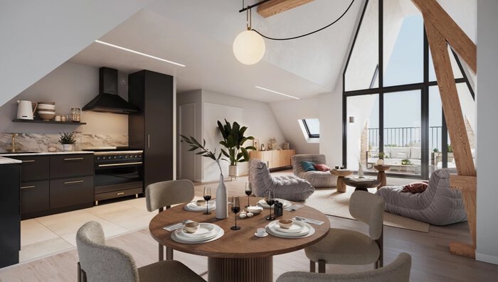 Illustration d’ambiance intérieur appartement neuf programme George V