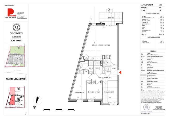 Plan de vente appartement neuf Type 4 George V à St-Malo