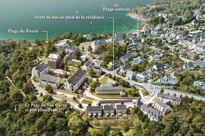 Vue aérienne programme neuf Le Hameau du Rosais par Pichet au Rosais à Saint-Malo