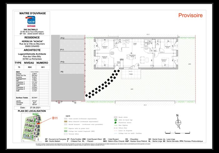 Plan de vente - maison neuve Ker Silva - Les Acacias