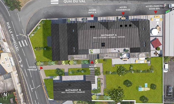 Plan masse programme neuf L'Amiral à Saint-Malo