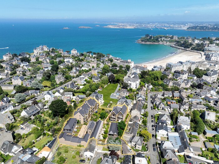 Vue aérienne programme neuf Le Domaine des Corbières, la Malouine à Dinard
