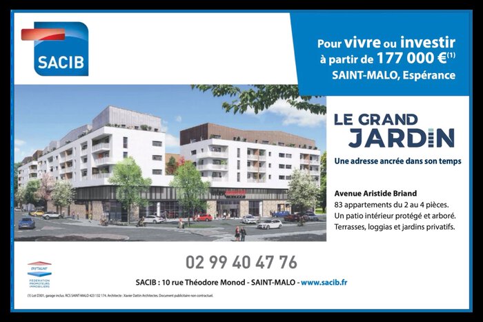 Publicité programme neuf Le Grand Jardin à Saint-Malo