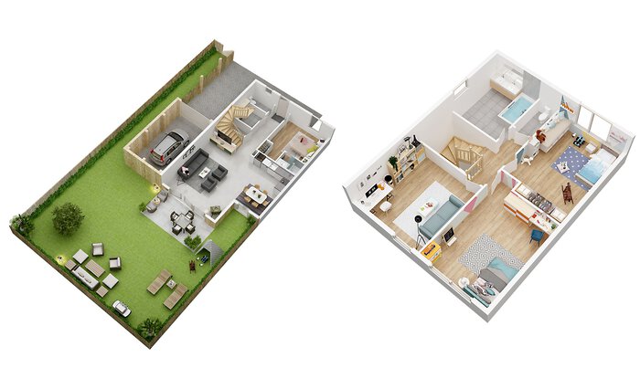 Maquette 3d maison neuve T5 à Saint-Malo Château-Malo