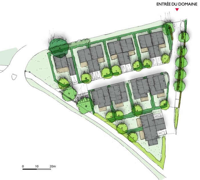 Plan masse maisons neuves les Allées de Cézon à Château-Malo