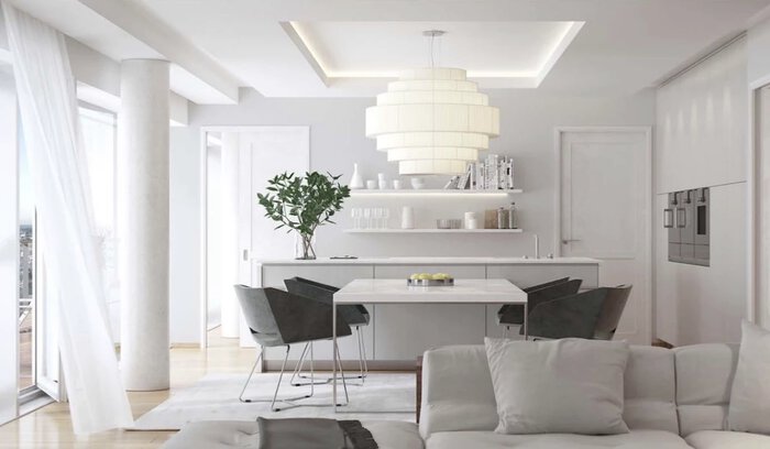 Illustration d'ambiance intérieur appartement neuf Les Dinardaises à Dinard