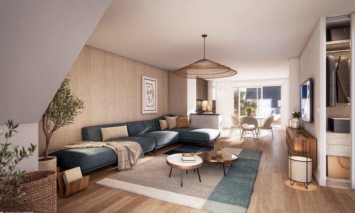 Ambiance intérieur appartement neuf résidence Les Docks quartier Gare-Marville
