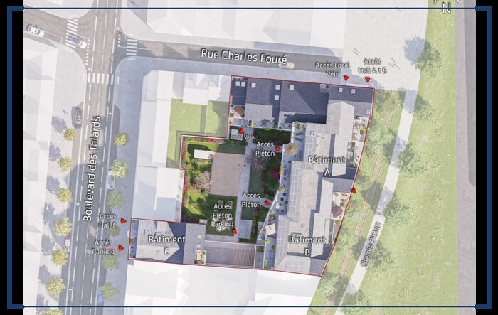 Plan masse du programme neuf Les Docks boulevard des Talards à Saint-Malo
