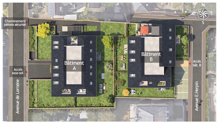 Plan masse du programme Les Hauts de Rochebelle à Paramé