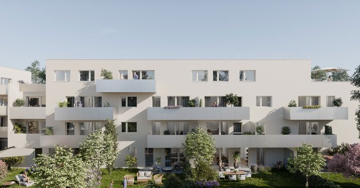 Façade arrière vue droite programme neuf les Marines du Prieuré