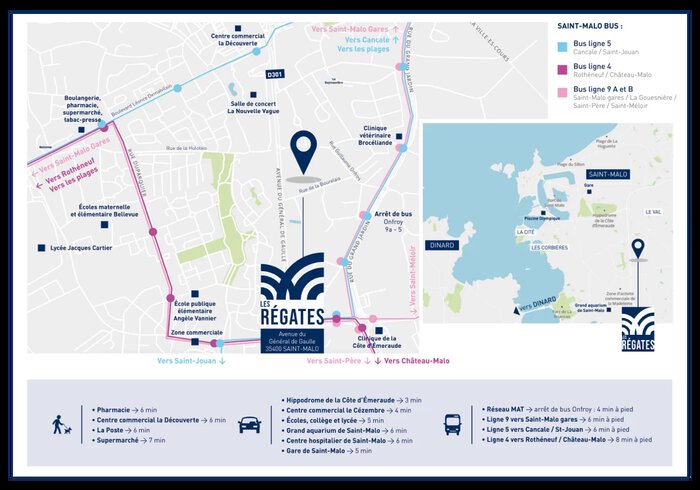 Plan de situation programme neuf Les Régates à Saint-Malo