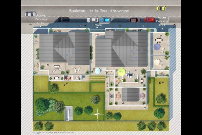 Plan de masse programme neuf Nouvelle Séance Quartier Gare-Rocabey à Saint-Malo