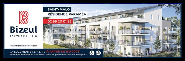 Publicité programme neuf Paraméa dans le quartier de Paramé à Saint-Malo