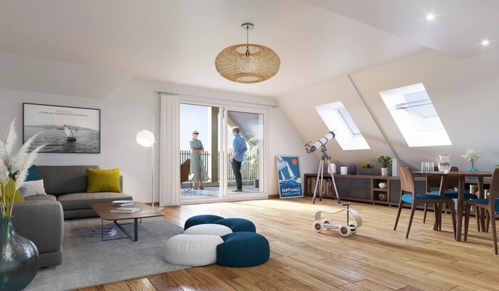 Illustration d'ambiance intérieur appartement neuf Villa Pauline à Saint-Ideuc